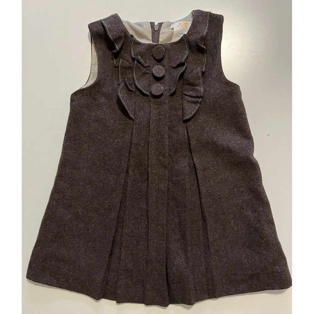 Joe Fresh Toddler Girl Wool Blend Dress Size 1 Yr Brown Sleeveless
